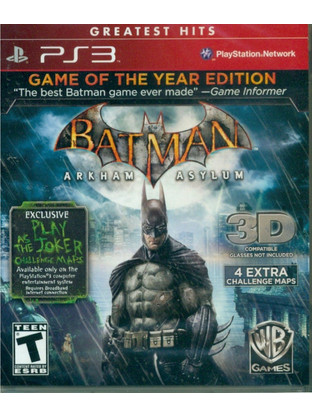 Batman Arkham Asylum Game Of The Year Edition PS3