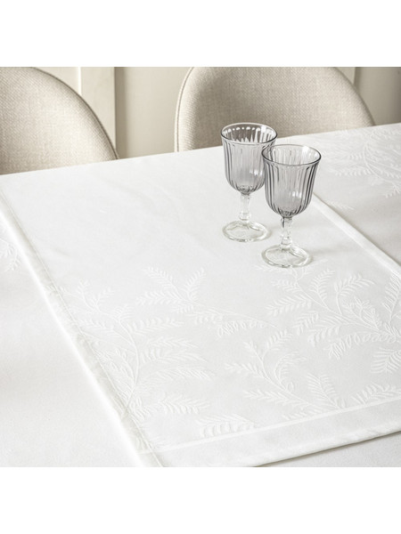 Runner Lillian Off White Nima 50x160 Viscose-Πολυέστερ