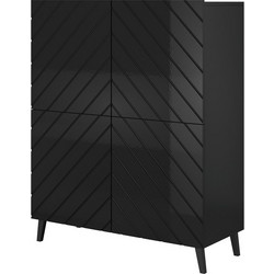 Shelving unit ABETO 100.5 x 40 x 121.5 cm black/gloss black ABETO REG CZ