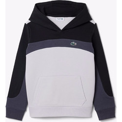Lacoste Παιδικό Φούτερ με Κουκούλα Μαύρο Λευκό Γκρι 3SJ3223-031