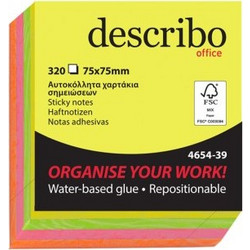 DESCRIBO ΧΑΡΤΑΚΙΑ ΚΥΒΟΣ 4 ΧΡΩΜΑΤΑ BRILLIANT 75X75MM 320Φ