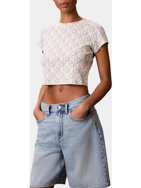 CALVIN KLEIN JEANS A- MONOLOGO BABY TEE LV047G830G-YAS Cream