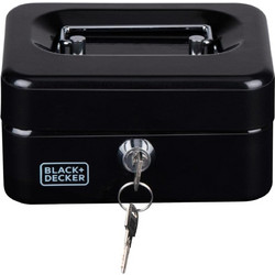BLACK & DECKER Μαύρο Κουτί Αποθήκευσης Χρημάτων με 2 Κλειδιά και 6 Διαμερίσματα 02839615