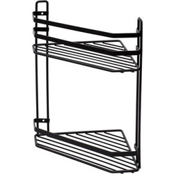 ESTIA ΕΤΑΖΕΡΑ ELEGANT ΜΕΤΑΛΛΙΚΗ ΓΩΝΙΑΚΗ 2 ΘΕΣΕΩΝ 32x28x18cm ΜΑΥΡΗ