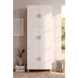 Στήλη OL1-W με 5 ράφια Λευκή 70x190x35cm