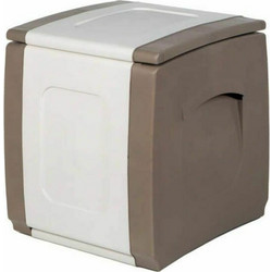 Homeplast Μπαούλο Αποθήκευσης Εξωτερικού Χώρου Strong Box Compact Πλαστικό 100lt Μπεζ / Λευκό Μ50xΠ54xΥ57εκ