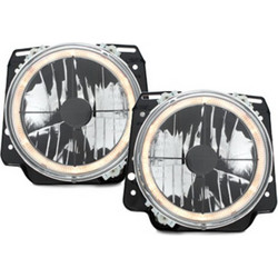 Φανάρια εμπρός Vw Golf II (1983-1993) angel eyes και σταυρός - chrome , χωρίς λάμπες (Η 4 ) - σετ 2τμχ