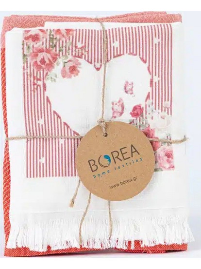 Ποτηρόπανα Κουζίνας HeartRose Σετ 2ΤΜΧ - 40 x 65 cm + 65 x 65 cm