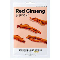 Missha Airy Fit Red Ginseng Sheet Μάσκα Προσώπου για Ενυδάτωση & Αντιγήρανση με Υαλουρονικό 19gr