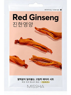 Missha Airy Fit Red Ginseng Sheet Μάσκα Προσώπου για Ενυδάτωση & Αντιγήρανση με Υαλουρονικό 19gr
