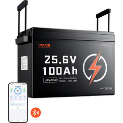 VEVOR Μπαταρία Λιθίου LiFePO4 24V 100Ah 2560Wh με Bluetooth και BMS 100A 24VLDCYLY100MEMJ6001V9