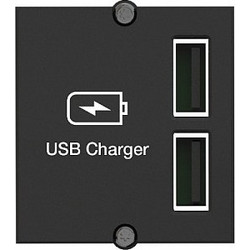 Bachmann USB A/A 15W Διπλός Φορτιστής, 2x Typ A 5V/2,4A GST18, μαύρο, 0,2 m