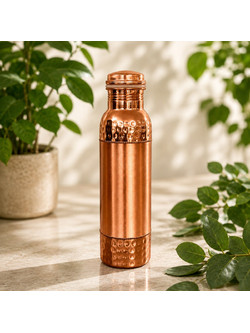 Μπουκάλι νερού από χαλκό hammered high-gloss & matte finish - 950 ml