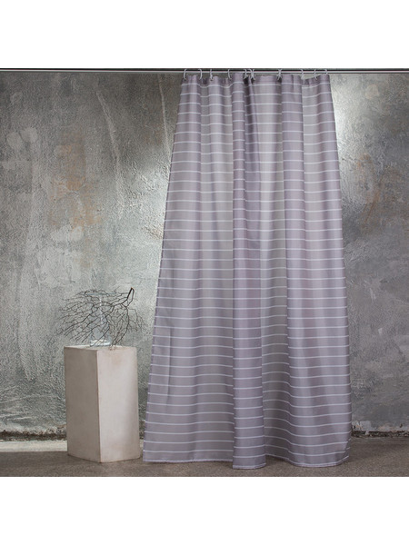 ΚΟΥΡΤΙΝΑ ΜΠΑΝΙΟΥ 180X180 STRIPE GREY MELINEN 180(Π)Χ180(Υ)