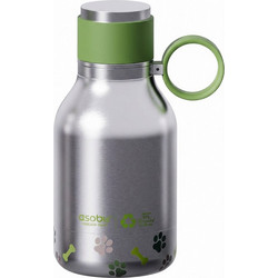 Ποτίστρα Asobu - Dog - recycled stainless steel bottle with dog silver
