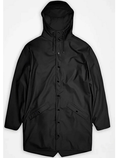 Rains unisex αδιάβροχο μακρύ jacket με κουκούλα - R143/A12020 Μαύρο