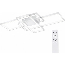 VenCore Nexar White 7741-20026 - Μοντέρνο Φωτιστικό Οροφής Πλαφονιέρα LED 100W Λευκό Αλουμίνιο με Ρυθμιζόμενο CCT Λευκό - Ημέρας - Θερμό & Χειριστ
