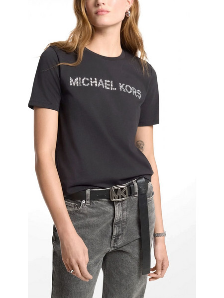 MICHAEL KORS T-SHIRT LOGO ΣΤΡΑΣ ΜΑΥΡΟ