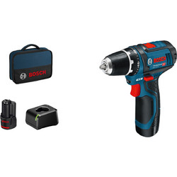 Bosch GSR 12V-15 Promo Pack 060186810F Δραπανοκατσάβιδο Μπαταρίας 12V 2x2Ah