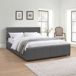 Pakoworld Doulia Κρεβάτι Διπλό Ανθρακί 150x200cm 388-000047