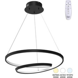 Φωτιστικό οροφής Rexon pakoworld led μέταλλο μαύρο Φ49x12εκ