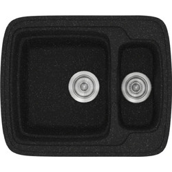 Sanitec Classic 314 Επικαθήμενος Νεροχύτης Γρανίτη Αντιστρεφόμενος Ματ Granite Black 60x51cm