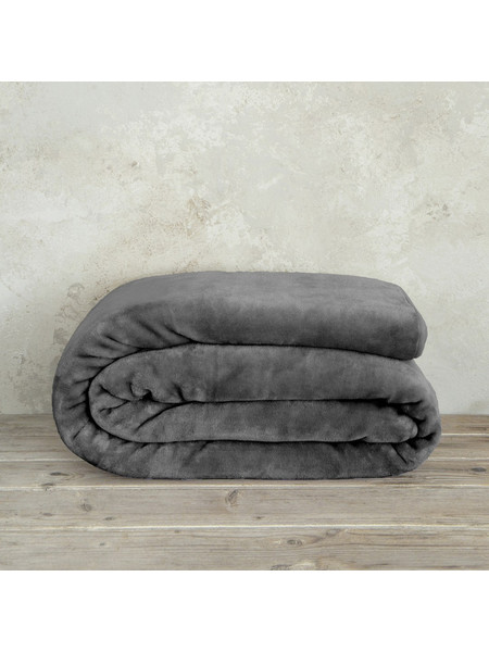 Κουβέρτα Βελουτέ Γίγας 240x260cm Coperta Dark Gray Nima Home