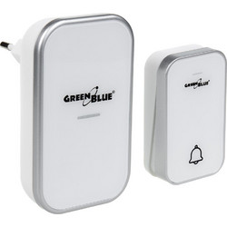 GreenBlue GB157 W Kinetic Battery-free Wireless Door Bell, Melodies, White, Range up to 200m, IP44