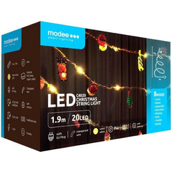 Modee Lighting C4020 20 Χριστουγεννιάτικα Λαμπάκια LED σε Σειρά 1.9m