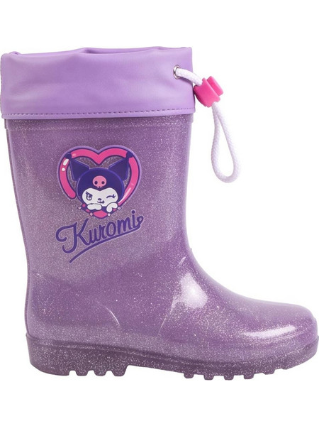 Cerda παιδικές γαλότσες για κορίτσι Kuromi μώβ με glitter