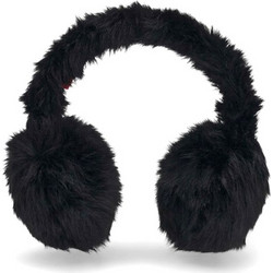 HUGO WOMEN EARWARMERS CLAUDYA METALLIC LOGO FAUX FUR