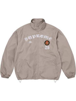Supreme x Umbro Cotton Ripstop Track Jacket Αθλητικό Ανδρικό Μπουφάν Γκρι