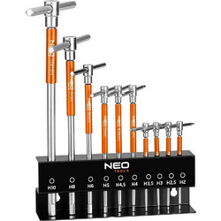 NEO TOOLS T-handle socket drivers 2-10 mm, 10-piece set with stand