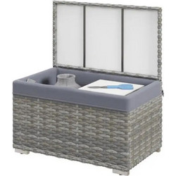 Outsunny Garden Storage Box Με Εσωτερική Αδιάβροχη Υφασμάτινη Επένδυση Γκρι 76x45x48 (865-018V00GY) (OUT865-018V00GY)