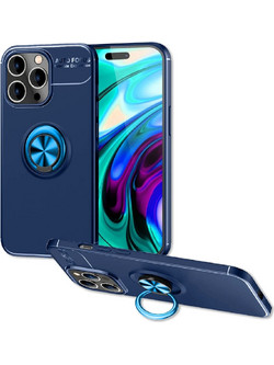 Ancus Autofocus Shock Proof Ring Holder Back Cover Blue (iPhone 14 Pro)
