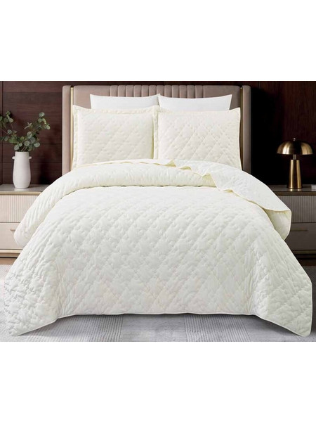 Σετ Κουβερλί 220*240 + Μαξιλαροθήκες 2τεμ 50*70+5 - Salina Ivory - Liolios Home