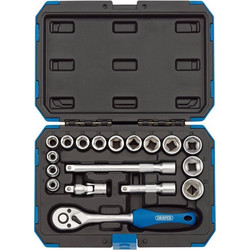 DRAPER Metric & Inch 3/8" Sockets & Ratchet Set - 18 Pieces