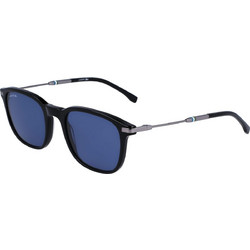 Lacoste L992S 001 Γυαλιά Ηλίου Τετράγωνα Κοκάλινα Μεταλλικά Μαύρα με Μπλε Polarized Φακό