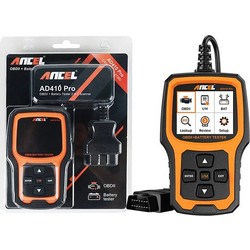 ANCEL Διαγνωστικό Scanner OBD2 και Tester Μπαταρίας AD410 PRO 2σε1 (Μαύρο/Πορτοκαλί)