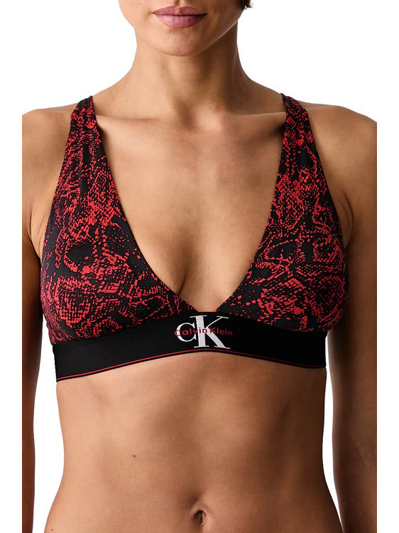 Calvin Klein Graphic Monogram Microfibre Stretch Σουτιέν Τριγωνάκι με Ελαφριά Ενίσχυση Python-Black LV00QF8703-4OS