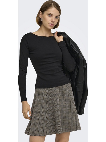 ONLY ONLRILEY L/S BOATNECK TOP JRS 15386479-BLACK Black