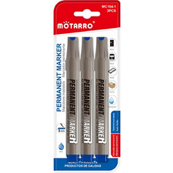 Μαρκαδόροι Ανεξίτηλοι 5mm Σετ 3 Τεμαχίων Motarro MC164-1 Μπλε