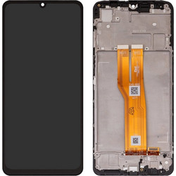 Samsung A075F Galaxy A07 4G - LCD display + Touch Unit + Front Cover Black Original (Service Pack)