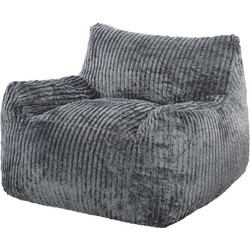 Bodensessel fur Erwachsene, grosse Cloud-Bodenlounge ohne Gestell, mit Ruckenstutze und Armlehnen, ohne Montage, Grau