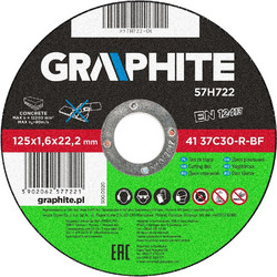 GRAPHITE 57H722 - Δίσκος Κοπής Πέτρας 125x1.6x22mm