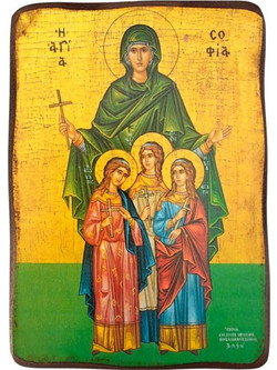 ΞΥΛΙΝΗ ΕΙΚΟΝΑ ΑΓΙΑ ΣΟΦΙΑ 1ΑΠ 15x11cm