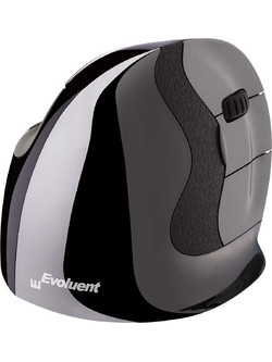BakkerElkhuizen Evoluent D Medium Ασύρματο Ποντίκι Εργονομικό Vertical Black Grey