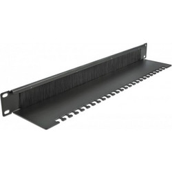 DELOCK 19" λωρίδα βουρτσών διαχείρισης καλωδίων με πλάκα συγκράτησης