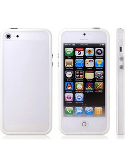 Stylish Protective Bumper Frame Case for iPhone 5 - Ασπρο