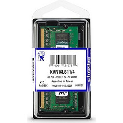 Kingston Value 4GB (1X4GB) DDR3 RAM 1600MHz SoDimm KVR16LS11/4